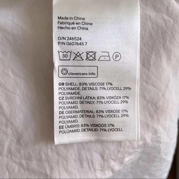 New H&M Sheer Tuxedo Style Blouse - Sz 12 - Picture 10 of 10